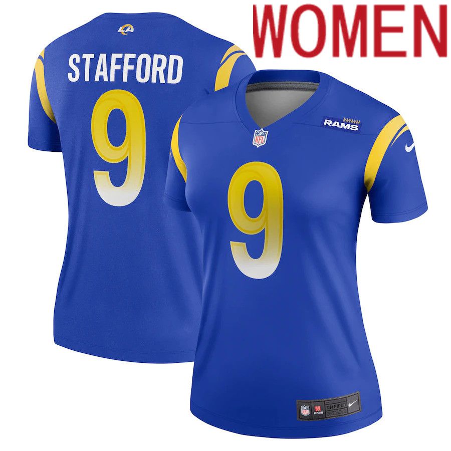 Cheap Women Los Angeles Rams 9 Matthew Stafford Nike Royal Legend NFL Jersey.